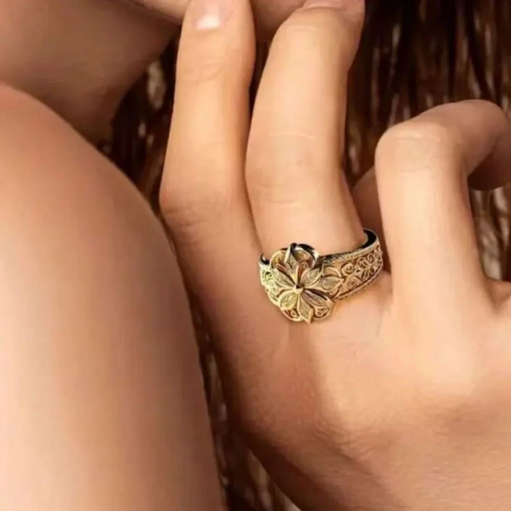 Boho flower ring M1337 - Picture 2 of 5